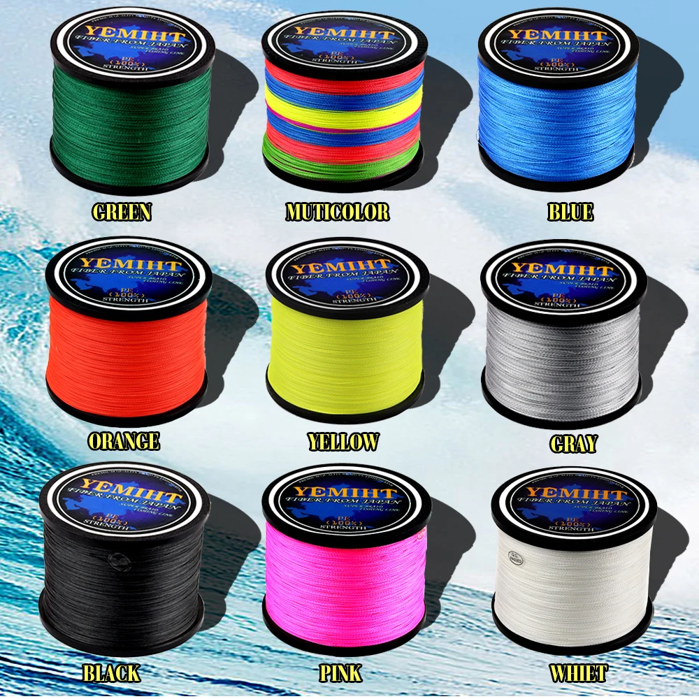 

YEMIHT Braided Fishing Line 1000M 500M 300M 100M 8 Strands 4 Strands Carp Fishing Braid Line Equipamentos de pesca