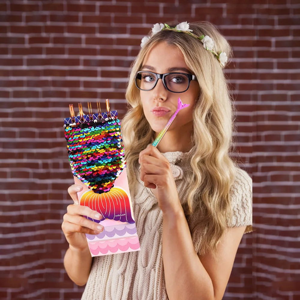 Изысканный блокнот с блестками и русалочкой школьный журнал Еженедельный