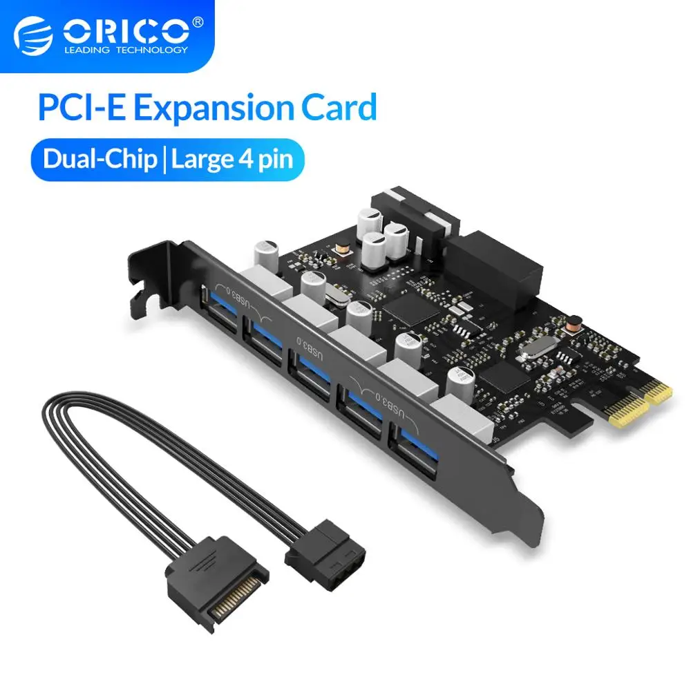 ORICO USB 3 0 5 Порты Hub адаптер внешний контроллер Express PCI E карта расширения с помощью 4