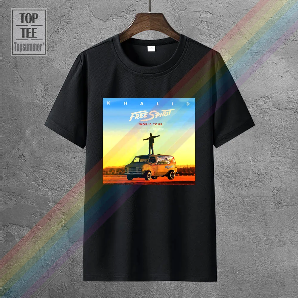 

Khalid Free Spirit World Tour With Special Guest T Shirt Black Cotton Men S 6Xl