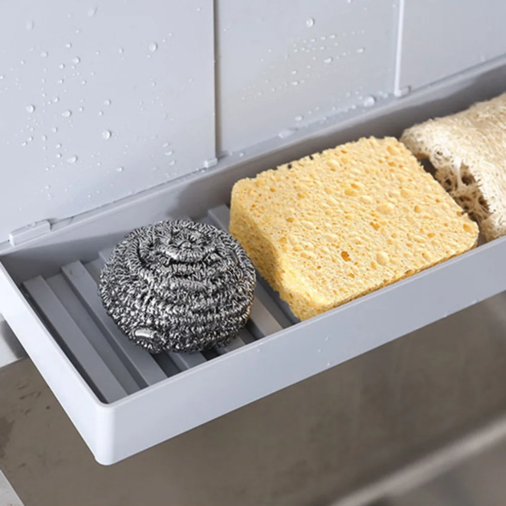

Sink Splash Guard Telescopic Detachable Splash Guard For Sink Splatter Guard With Suction Cup And Drain Board Soap Sponge Holder