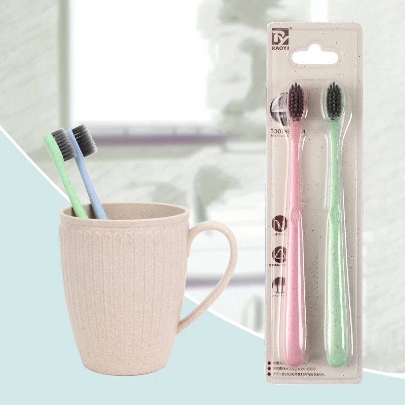 2 шт./компл. ультратонкая антибактериальная зубная щетка с мягкой щетиной для