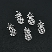 20pcslots 9x17mm antique silver plated pineapple charms fruit pendants for diy necklace jewellery crafts wholesale drop ship