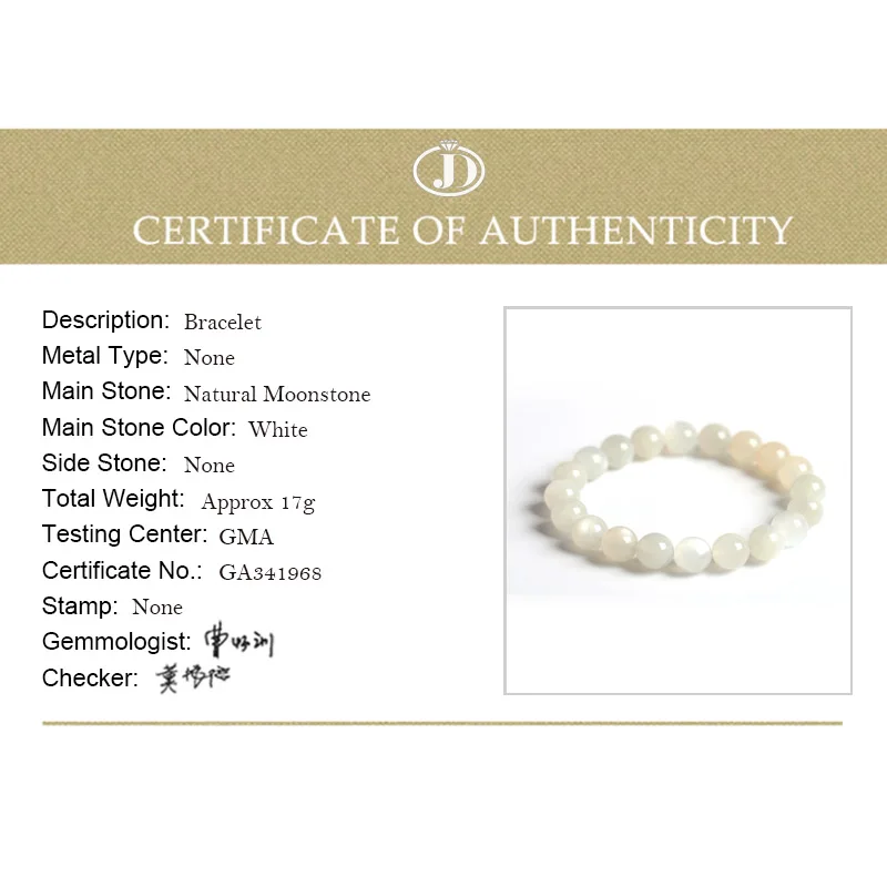 Ювелирные изделия с круглым белым лунным камнем JD ювелирные из натурального