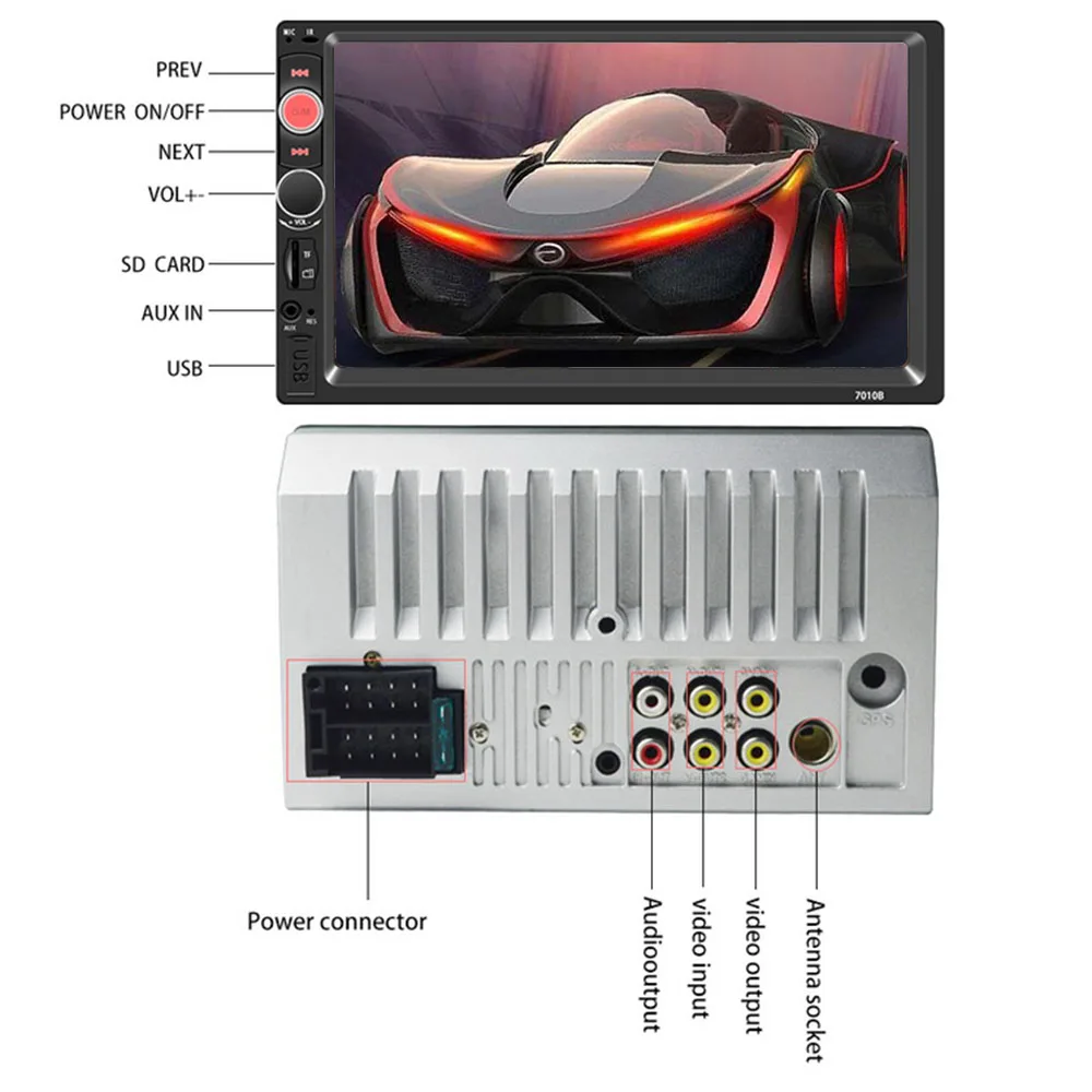 Автомобильный радиоприемник HD " сенсорный экран стерео USB Bluetooth 12 В 2 Din FM ISO power Aux вход Авто MP5 плеер SD USB дропшиппинг