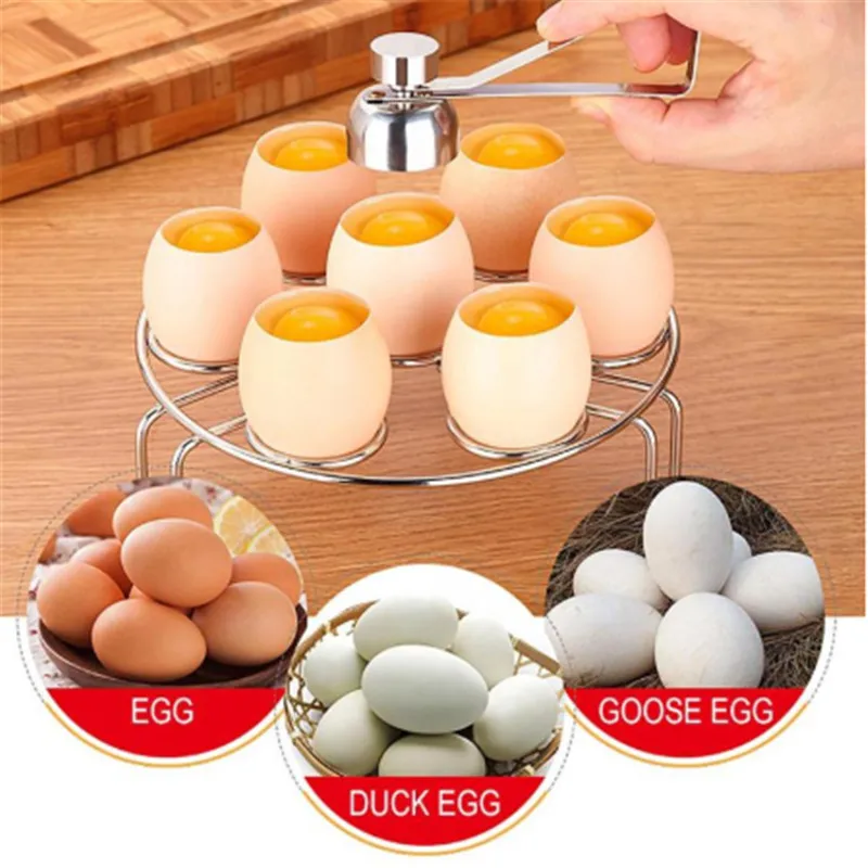 

Knocking Eggshell Egg Opener 304 Stainless Steel Home Kitchen Steamed Eggs Rack Egg Open Eggshell Creative Kitchen Tools NS23
