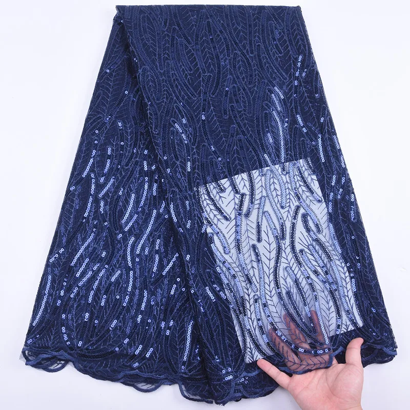 Новейший дизайн высокое качество пайетки сетка вышивка африканская кружевная