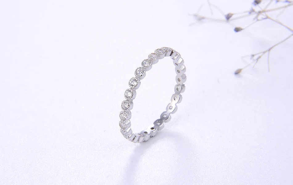 ORSA JEWELS, Настоящее серебро 925 пробы, складные кольца для женщин, полный круг, AAAA, циркониевое кольцо, кольца на палец, свадебные, обручальные ювелирные изделия SR145