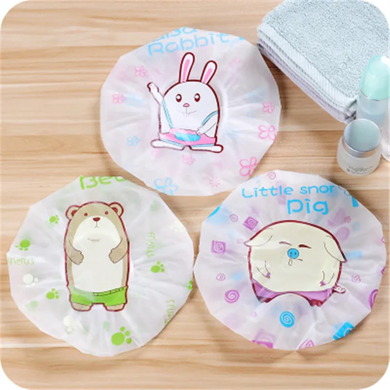 Мультяшные водонепроницаемые шапки для душа женщин и детей красочный чехол