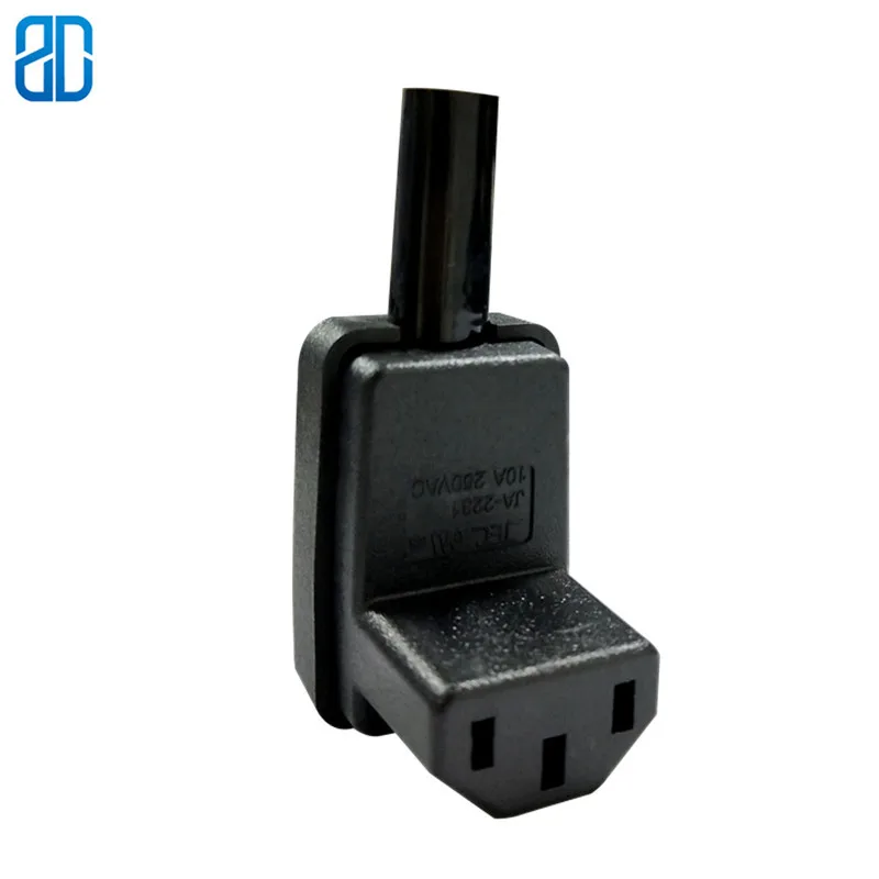 90 градусов Угловой IEC 320 C13 штекер/штекер AC 10A 250В кабель питания