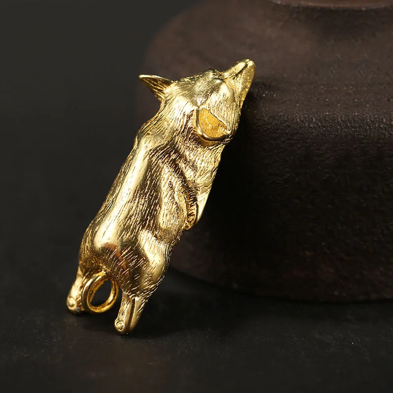 Латунный брелок счастливая Спящая собака Подвески винтажные металлические