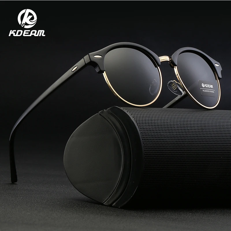 KDEAM 2020 новые ретро брендовые дизайнерские Круглые Солнцезащитные очки