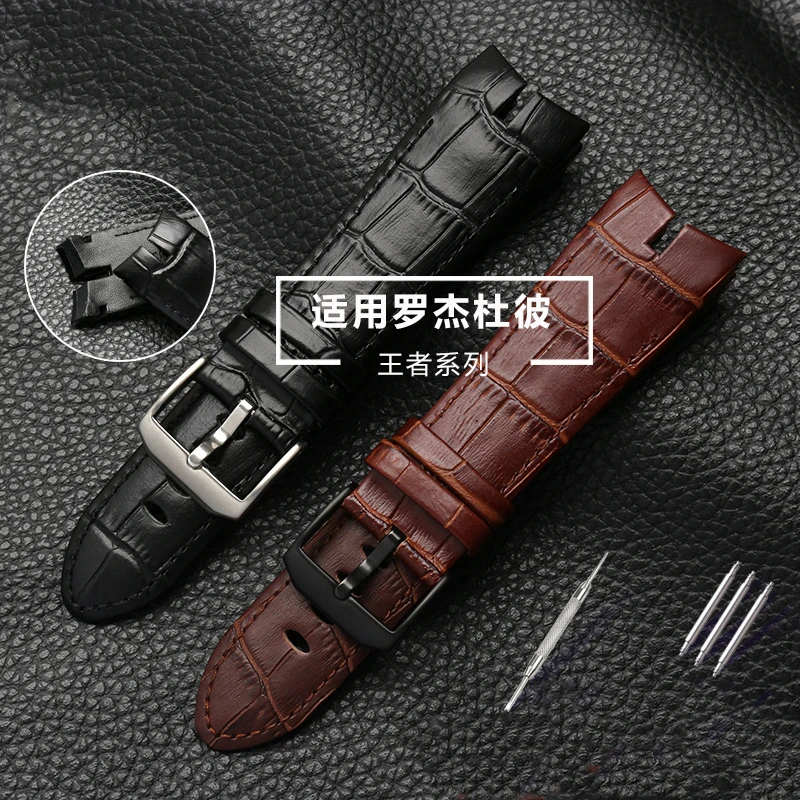 New design 26mm hight quality Genuine Leather watchband strap special for Roger Dubuis EXCALIBUR series bracelet dial RDDBEX0405