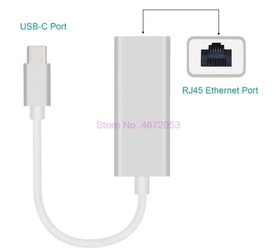 100 шт. Внешний проводной USB C Ethernet адаптер Сетевая карта Type к RJ45 Lan для MacBook Win 7/8/10