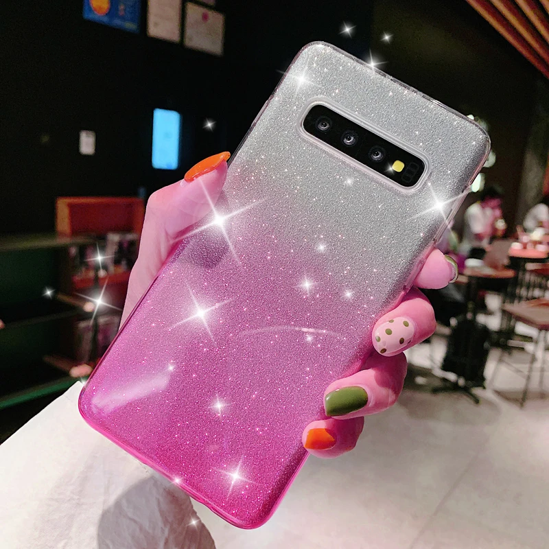 Чехол из ТПУ с градиентными блестками для Samsung Galaxy S7 S8 S9 S10 Plus 5G A10 A20 A30 A40 A50 A70 J4 J6 J8