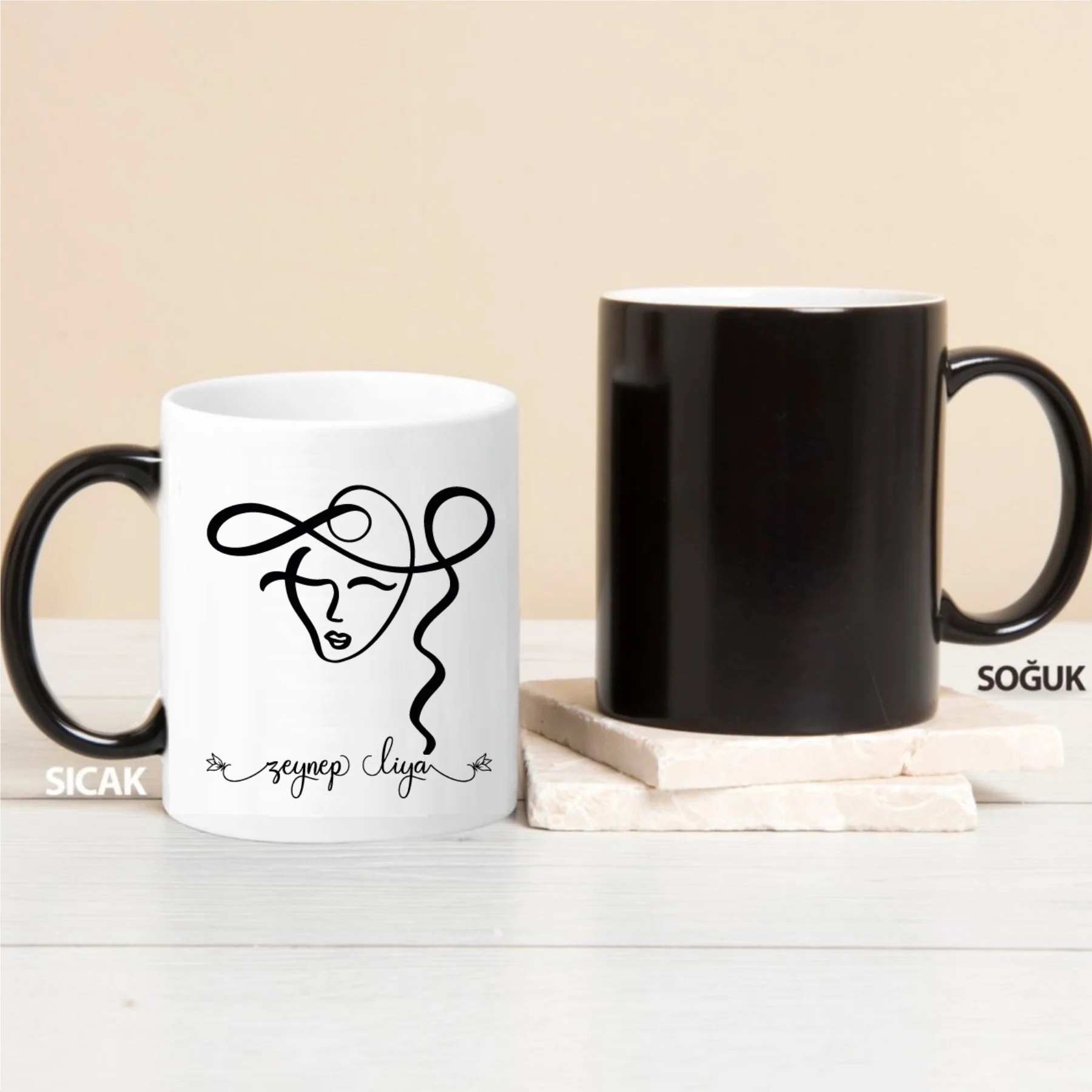 

Personalized Abstract Face Design Magic Mug-12
