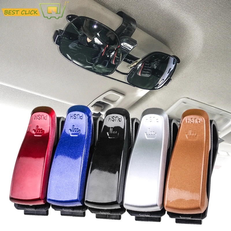 

Car Eyeglass Holder Glasses Case Storage Clip Ticket Auto Interior Sun Visor Organize Accessories ABS Sunglasses Holder Fastener