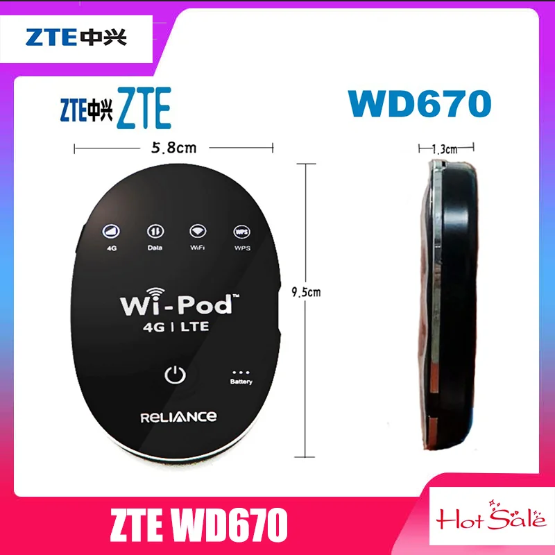 

Разблокированная точка доступа ZTE 4G LTE WD670 роутер