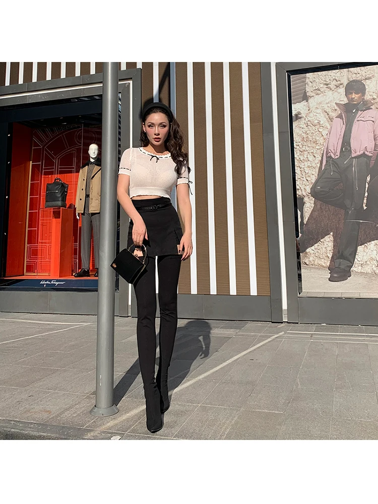 Винтажный Женский Короткий трикотажный свитер Le Palace оригинальный французский