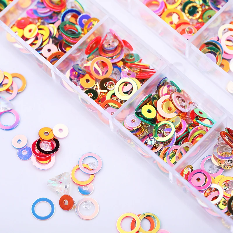 12 сетки/коробка с плоским основанием для ногтей Стразы смешанный размер воды