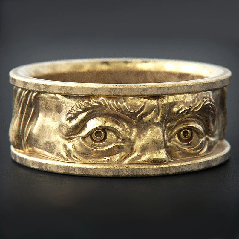 

Creative Embossed Eyes Staring Band Ring Vintage Steampunk Finger Ring for Men Women Hip Hop Party Cocktail Jewelry Gift T4C336