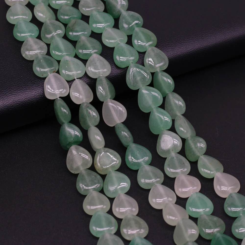 

Natural Stone Green Aventurine Beaded 14mm Heart-shape Beads Making DIY Necklace Bracelet Fashion Jewelry Gift 1Strand