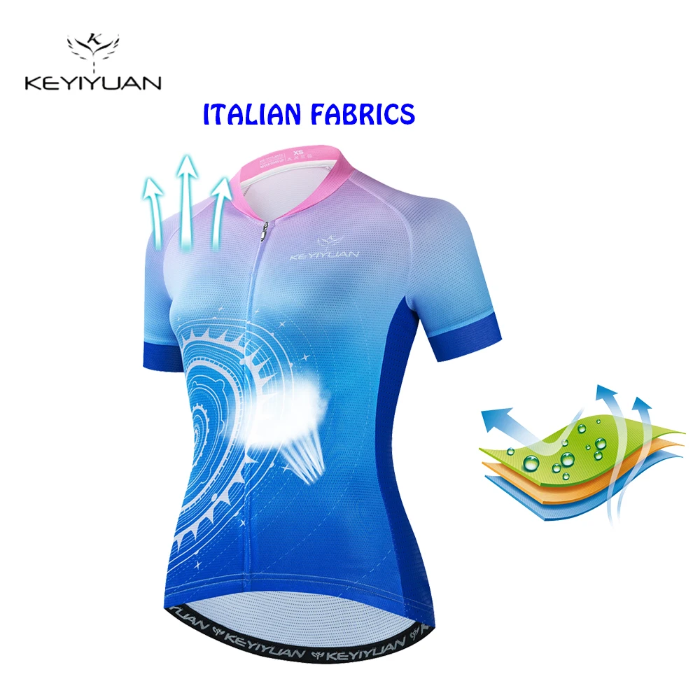 

2022 Keyiyuan Women Purple Summer Cycling Jersey Breathable MTB Bicycle Clothing Mountain Bike Wear Maillot Ropa Ciclismo