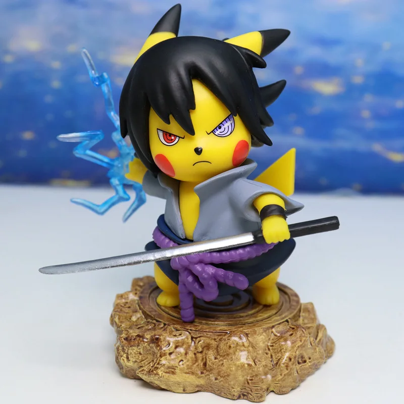 Pokemon Anime Pikachu Costume Play One Piece Roronoa Zoro Uchiha Sasuke Action Figures Cosplay Models Dolls Gift Toys For Kids | Игрушки и