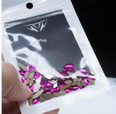 

100Pcs Mix Shapes Nail art Rhinestones Sapphire Bottom Raindrop Rhombus Accessories Mix Size Nail Diamond 3D Glass Stones H&*&