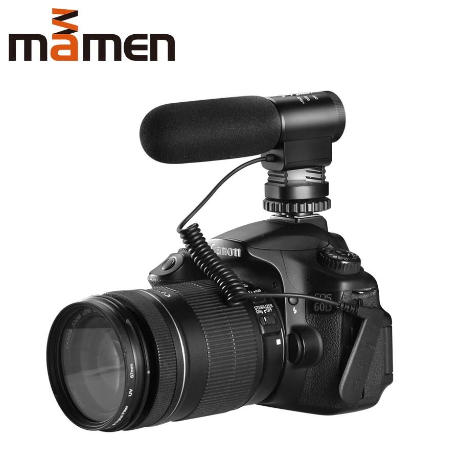MAMEN MIC-03 микрофон для камеры 3,5 мм аудио разъем конденсаторный микрофон Гиперкардиоидный записывающий микрофон для Nikon Canon sony SLR DV Vlog