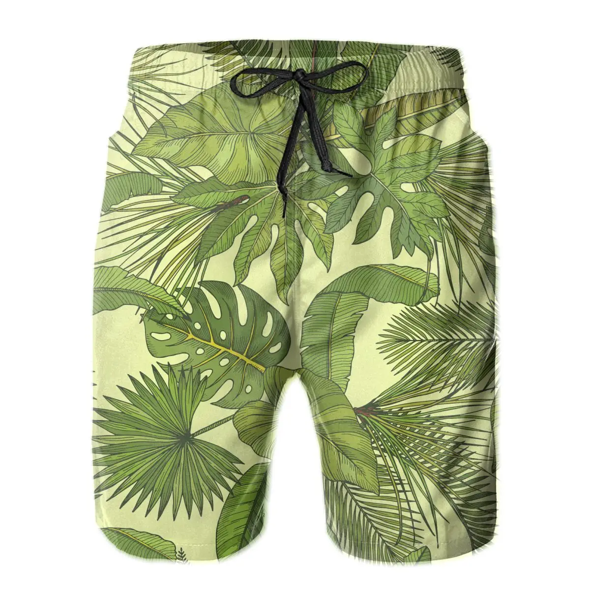 

Green Leaf Of Palm Illustration Quick Dry Swimming Shorts For Men Swimwear Man Swimsuit Swim Trunks Summer Bathing Beach Wear