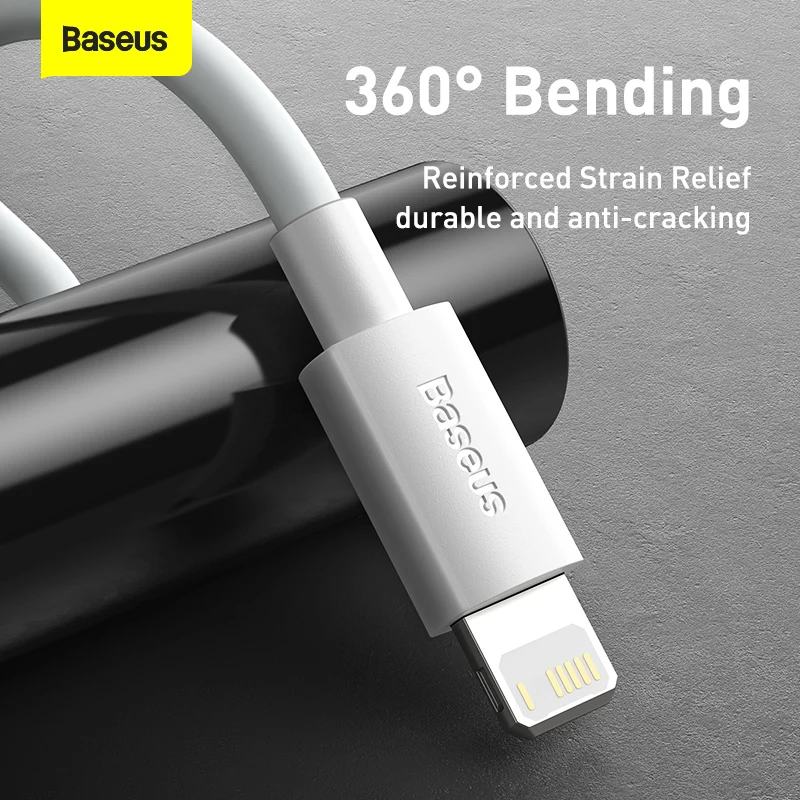 Baseus USB кабель для iPhone 11 Pro 8 XR 2.4A Быстрая зарядка синхронизации данных зарядного