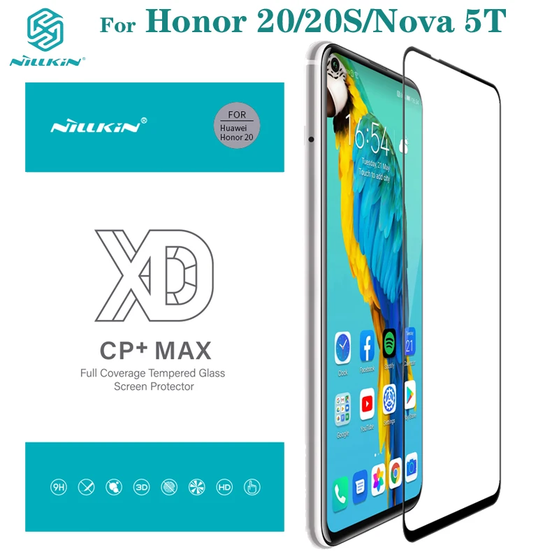 Закаленное стекло для huawei Honor 20 20S Nillkin XD CP+ MAX антибликовое полное покрытие Защита экрана для huawei Nova 5T стеклянная пленка