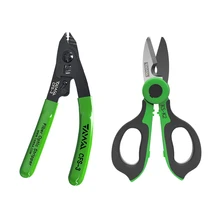 Handheld TAWAA KS-K2 Fiber Optic Kevlar Scissors Fiber Optic Kevalr Cutter Stainless Steel Scissors with 3 Holes Fiber Stripper