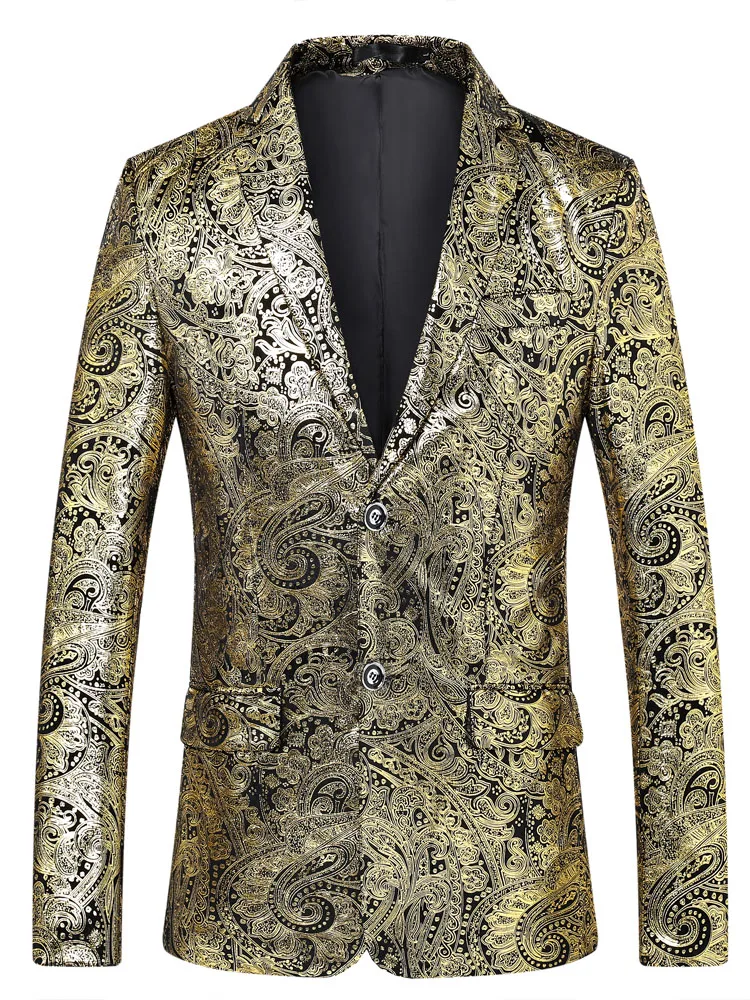 

Men's leisure suit jacket bronzing coat of cultivate one's morality nightclub handsome new tide big yards single row two grain