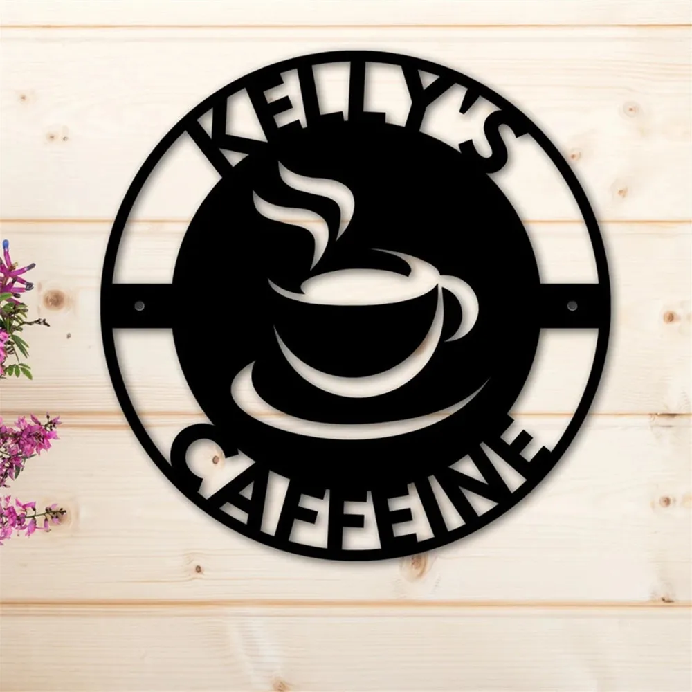 Personalized Coffee Bar Sign Custom Name Wooden Plaque for Home Wall Door Decor Laser engraving 12/18 inch | Дом и сад