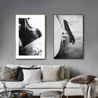canvas painting black white fashion woman ciga cigarette sexy poster print wall art picture modern girl woman bedroom decoration