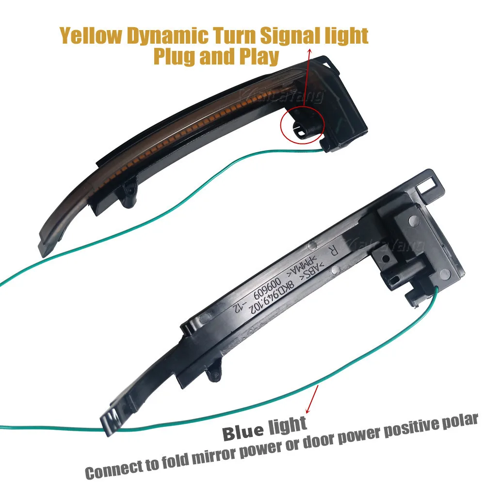 

LED Turn Signal Light Dynamic Car Side Wing Mirror Indicator Blinker For Audi A3 8P A4 A5 B8 Q3 A6 C6 4F S6 B8.5 S5 RS5 RS4 RS3