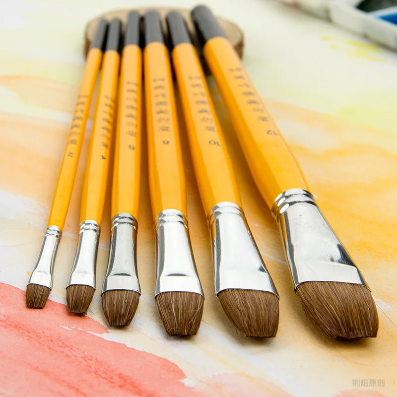 Волк кисти для масла Кисть краски 6 костюмов художественные принадлежности