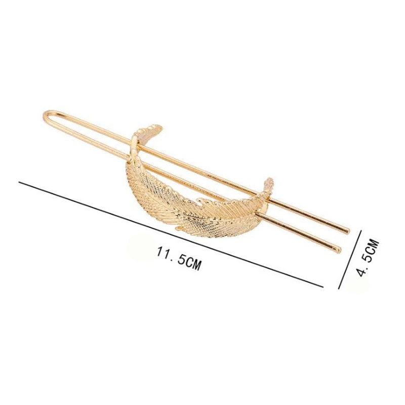 

Metal Hair Clips, Gold Hair Pins Silver Hair Hollow Hairpin with Pitted Curled Leaves for Personality Hair Accessories