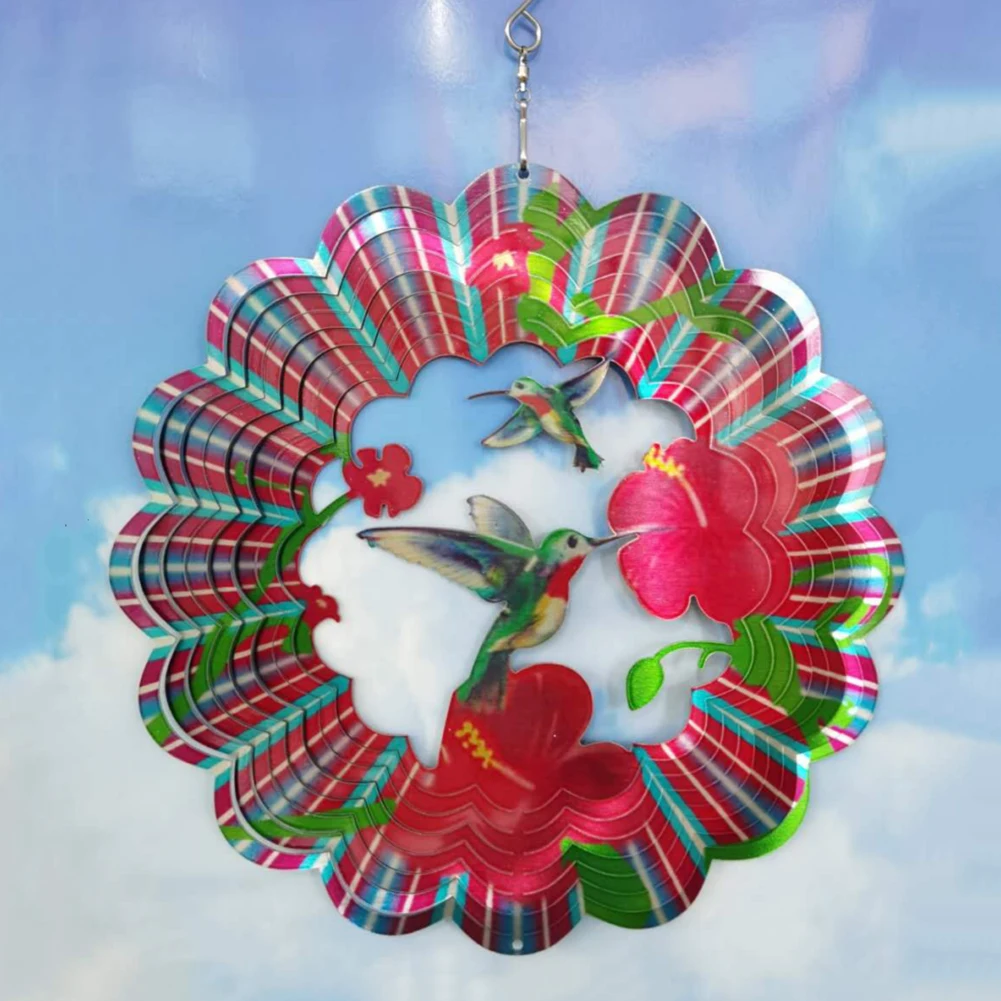 Металлический 3d спиннер для птиц вращающийся отпугиватель подвесная подвеска в