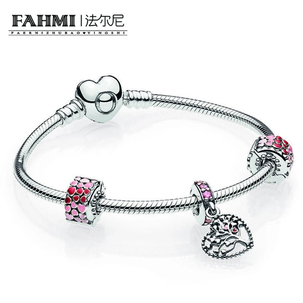 

2020 925 Sterling Silver Jewelry Romantic Lovers Set Ladies Silver Gift Bracelets Valentine's Day Style Send Girlfriend
