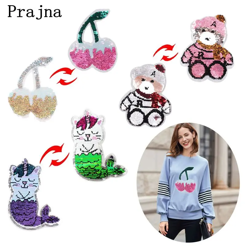 Цветные наклейки с блестками из мультфильма Prajna Двухсторонние цветные