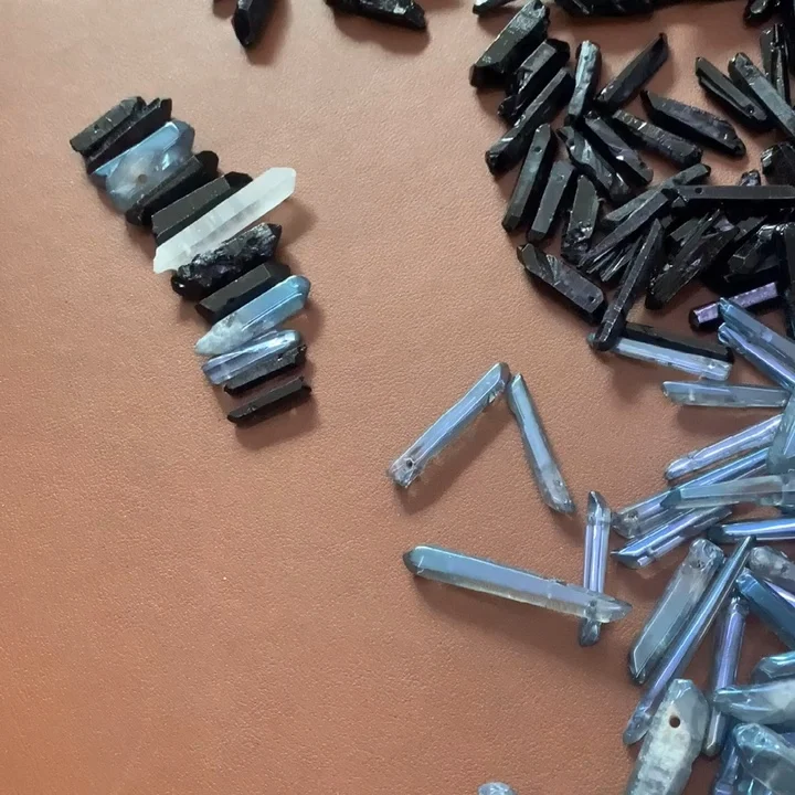 

Handmade Colorful Baroque Raw Quartz Deep Purple Black Crystal Headband Wedding Jewelry