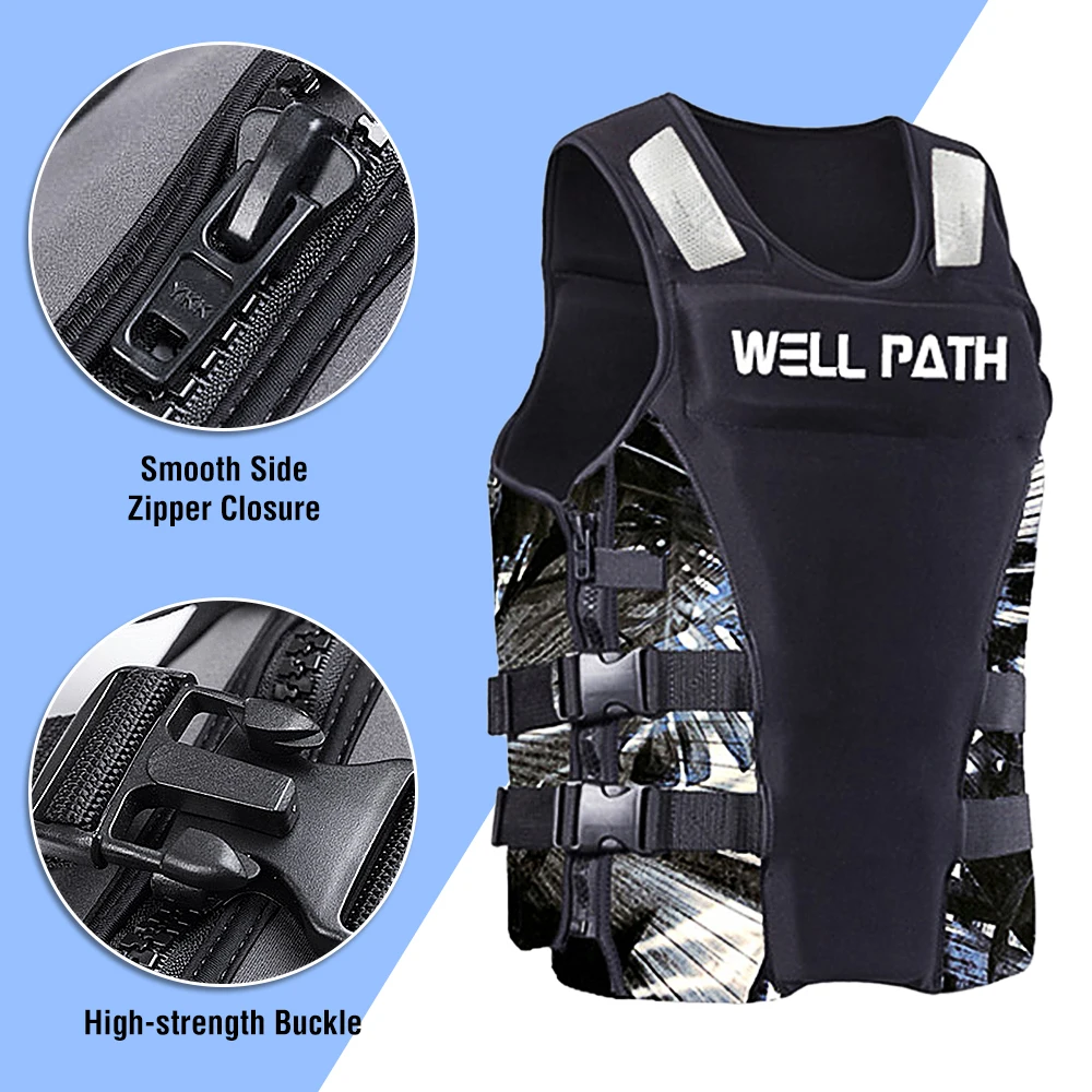 

Water Sports Life Jacket Buoyancy Life Saving Safety Vest with Drainage Holes Adults Fishing Boating Kayaking Surfing Swimming