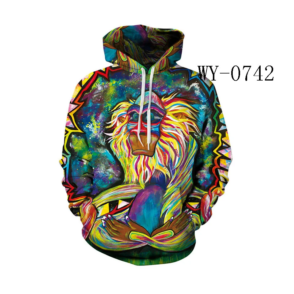 

2021 Spring 3D digital printed hoodies for both men and women. Hip-hop long-sleeved hooded jackets L95