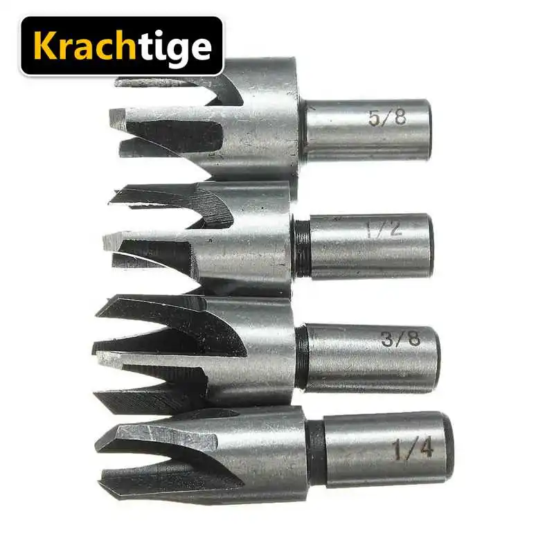 Набор корончатых сверел по дереву 4 шт. 5/8 1/2 3/8 1/4|plug cutter|wood plug cutterdrill bit set |