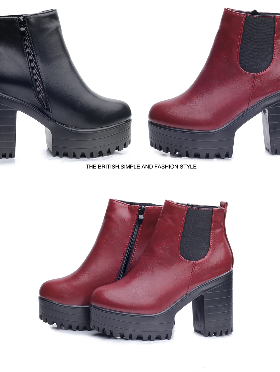 Koznoy/женские сапоги на квадратном каблуке; zapatos mujer; сапоги-лодочки из искусственной кожи до бедра; мотоциклетные высокие сапоги; кожаные ботильоны