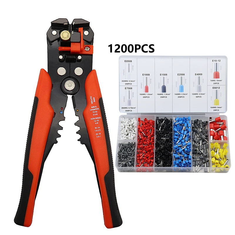 Orange Pliers Set Обжимной инструмент для кабелей резак автоматический инструмент для зачистки проводов многофункциональный инструмент для зачистки кабеля обжимные клещи для клемм 0,2-6.0mm2 10 AWG до 24AWG - Цвет: Orange Pliers Set