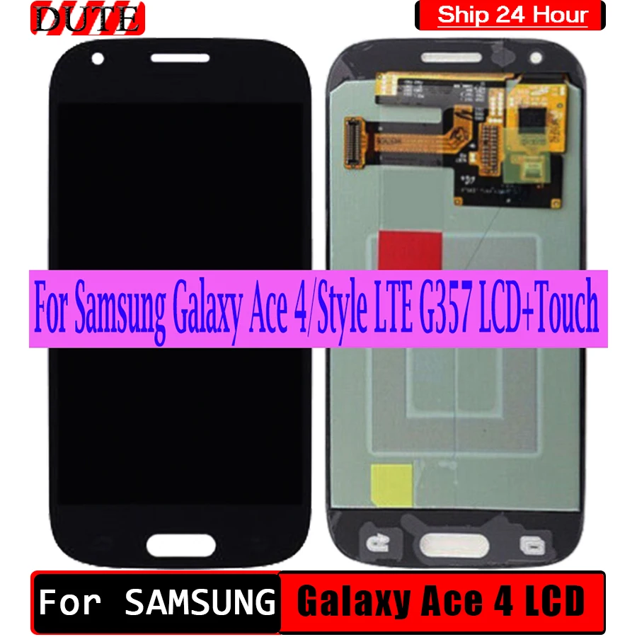

ЖК-дисплей SUPER AMOLED для Samsung Galaxy Ace4 Ace 4 SM-G357 G357FZ G357, ЖК-дисплей с сенсорным экраном и дигитайзером в сборе